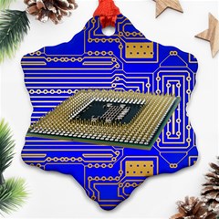 Processor Cpu Board Circuits Ornament (snowflake) by Sapixe