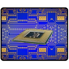 Processor Cpu Board Circuits Double Sided Fleece Blanket (medium)  by Sapixe