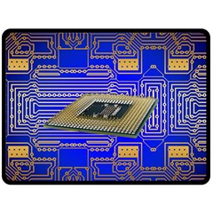 Processor Cpu Board Circuits Double Sided Fleece Blanket (large)  by Sapixe