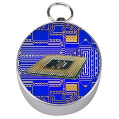 Processor Cpu Board Circuits Silver Compasses by Sapixe