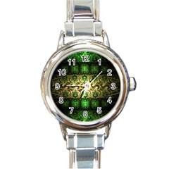 Fractal Art Digital Art Round Italian Charm Watch