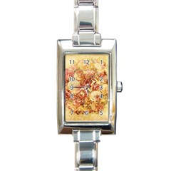 Vintage Digital Graphics Flower Rectangle Italian Charm Watch