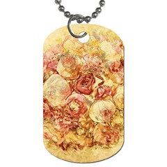 Vintage Digital Graphics Flower Dog Tag (two Sides) by Sapixe