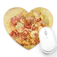 Vintage Digital Graphics Flower Heart Mousepads