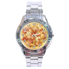 Vintage Digital Graphics Flower Stainless Steel Analogue Watch by Sapixe