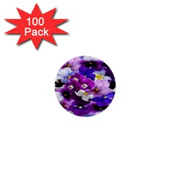 Graphic Background Pansy Easter 1  Mini Buttons (100 Pack) 