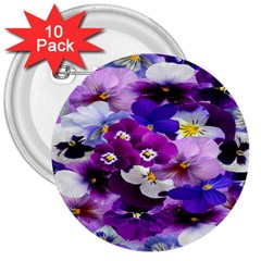 Graphic Background Pansy Easter 3  Buttons (10 Pack) 