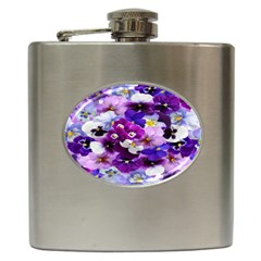 Graphic Background Pansy Easter Hip Flask (6 Oz)