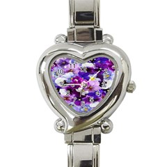 Graphic Background Pansy Easter Heart Italian Charm Watch