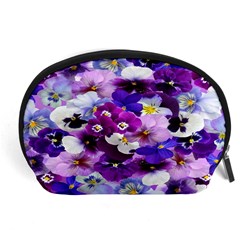 Graphic Background Pansy Easter Accessory Pouches (large)  by Sapixe