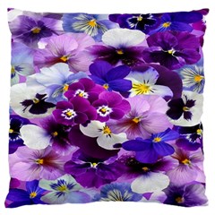 Graphic Background Pansy Easter Large Flano Cushion Case (one Side) by Sapixe