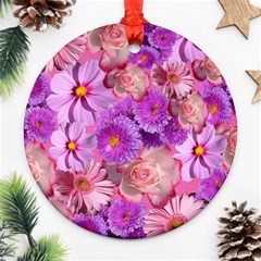 Flowers Blossom Bloom Nature Color Ornament (round) by Sapixe