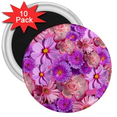 Flowers Blossom Bloom Nature Color 3  Magnets (10 Pack)  by Sapixe