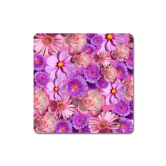 Flowers Blossom Bloom Nature Color Square Magnet by Sapixe