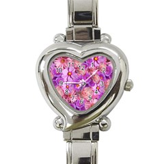 Flowers Blossom Bloom Nature Color Heart Italian Charm Watch by Sapixe