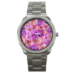 Flowers Blossom Bloom Nature Color Sport Metal Watch by Sapixe