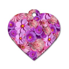 Flowers Blossom Bloom Nature Color Dog Tag Heart (one Side) by Sapixe