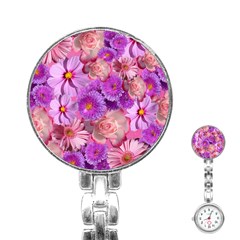 Flowers Blossom Bloom Nature Color Stainless Steel Nurses Watch by Sapixe