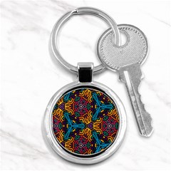 Grubby Colors Kaleidoscope Pattern Key Chains (round)  by Sapixe