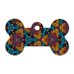 Grubby Colors Kaleidoscope Pattern Dog Tag Bone (two Sides) by Sapixe