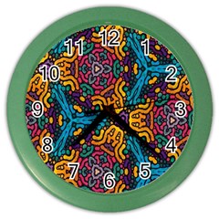 Grubby Colors Kaleidoscope Pattern Color Wall Clocks by Sapixe