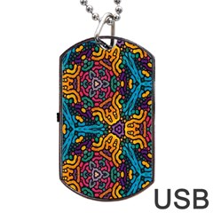 Grubby Colors Kaleidoscope Pattern Dog Tag Usb Flash (one Side) by Sapixe