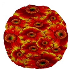 Gerbera Flowers Nature Plant Large 18  Premium Round Cushions by Sapixe