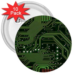 Board Computer Chip Data Processing 3  Buttons (10 Pack)  by Sapixe