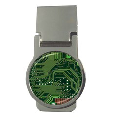 Board Computer Chip Data Processing Money Clips (round)  by Sapixe