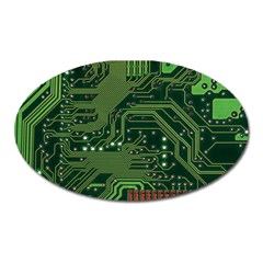 Board Computer Chip Data Processing Oval Magnet by Sapixe