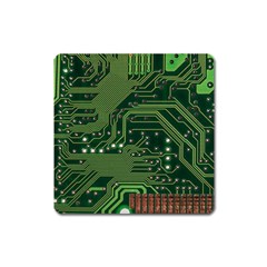 Board Computer Chip Data Processing Square Magnet by Sapixe