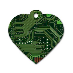 Board Computer Chip Data Processing Dog Tag Heart (two Sides) by Sapixe