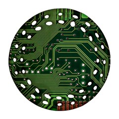 Board Computer Chip Data Processing Round Filigree Ornament (two Sides) by Sapixe