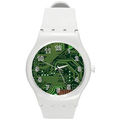 Board Computer Chip Data Processing Round Plastic Sport Watch (m) by Sapixe