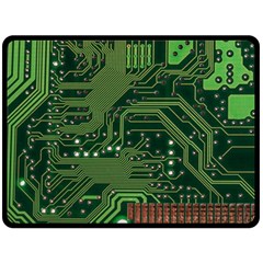 Board Computer Chip Data Processing Double Sided Fleece Blanket (large)  by Sapixe