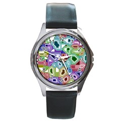 Board Interfaces Digital Global Round Metal Watch by Sapixe