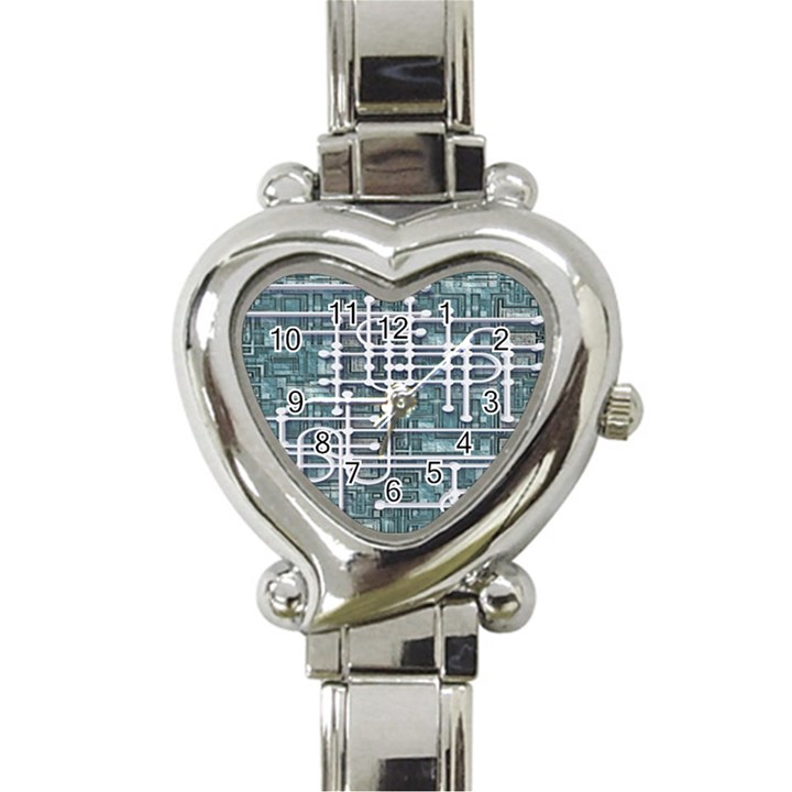 Board Circuit Control Center Heart Italian Charm Watch