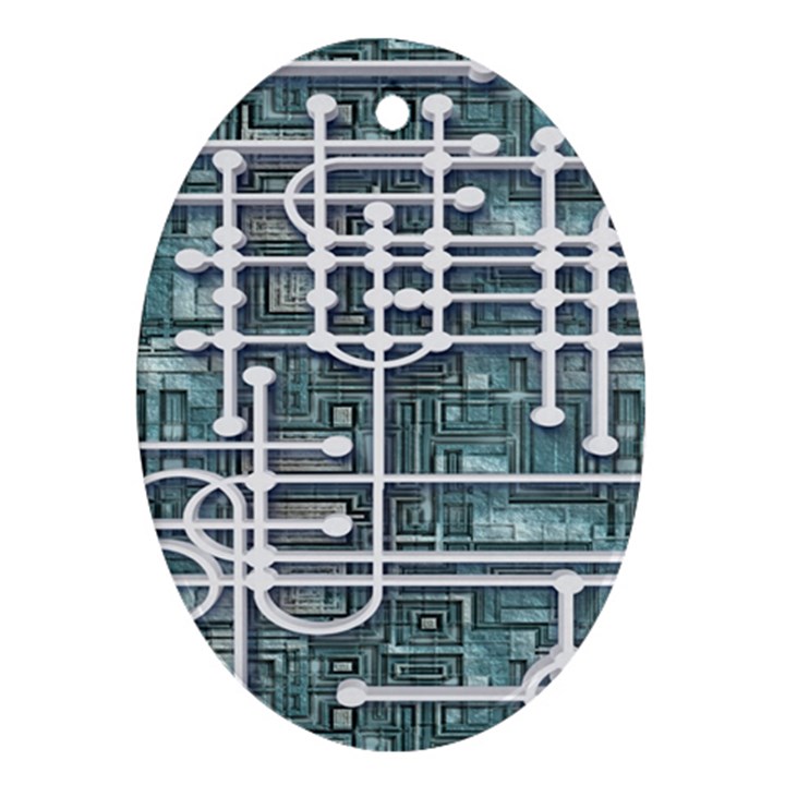 Board Circuit Control Center Oval Ornament (Two Sides)