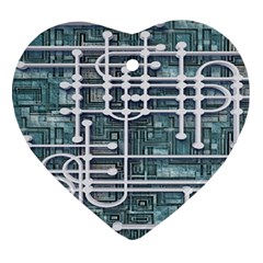 Board Circuit Control Center Heart Ornament (two Sides) by Sapixe