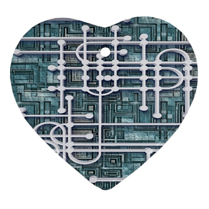 Board Circuit Control Center Heart Ornament (Two Sides)