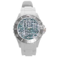 Board Circuit Control Center Round Plastic Sport Watch (L)