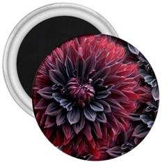 Flower Fractals Pattern Design Creative 3  Magnets by Sapixe