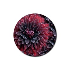 Flower Fractals Pattern Design Creative Rubber Coaster (round)  by Sapixe