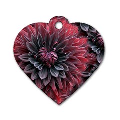 Flower Fractals Pattern Design Creative Dog Tag Heart (one Side) by Sapixe