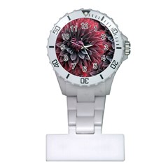 Flower Fractals Pattern Design Creative Plastic Nurses Watch by Sapixe