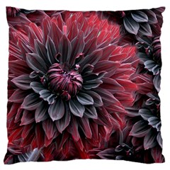 Flower Fractals Pattern Design Creative Large Flano Cushion Case (one Side) by Sapixe