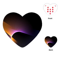 Star Graphic Rays Movement Pattern Playing Cards (Heart) 