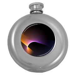 Star Graphic Rays Movement Pattern Round Hip Flask (5 oz)