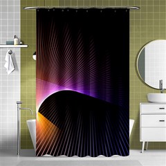 Star Graphic Rays Movement Pattern Shower Curtain 48  x 72  (Small) 