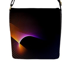 Star Graphic Rays Movement Pattern Flap Messenger Bag (L) 